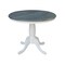 International Concepts Round 36 in Rd Extension Dining Table, 2 San Remo Chairs, White/Heather Gray, 36 W, 48 L, 29.3 in H K05-36RXT-C10-2 - alternate 3